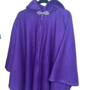 Johnson woolen mild purple cape poncho